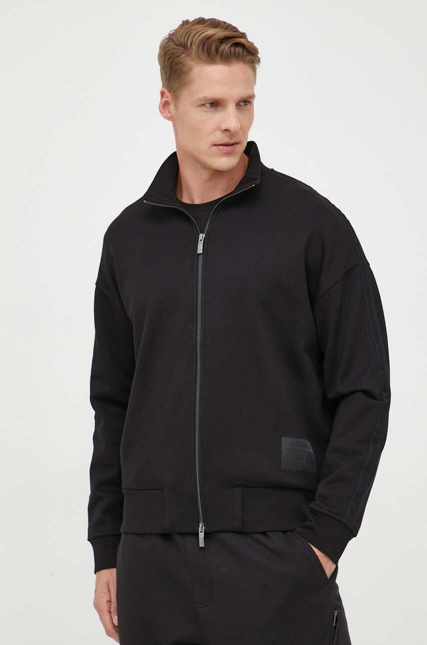 

Бавовняна кофта Armani Exchange чоловіча колір чорний однотонна