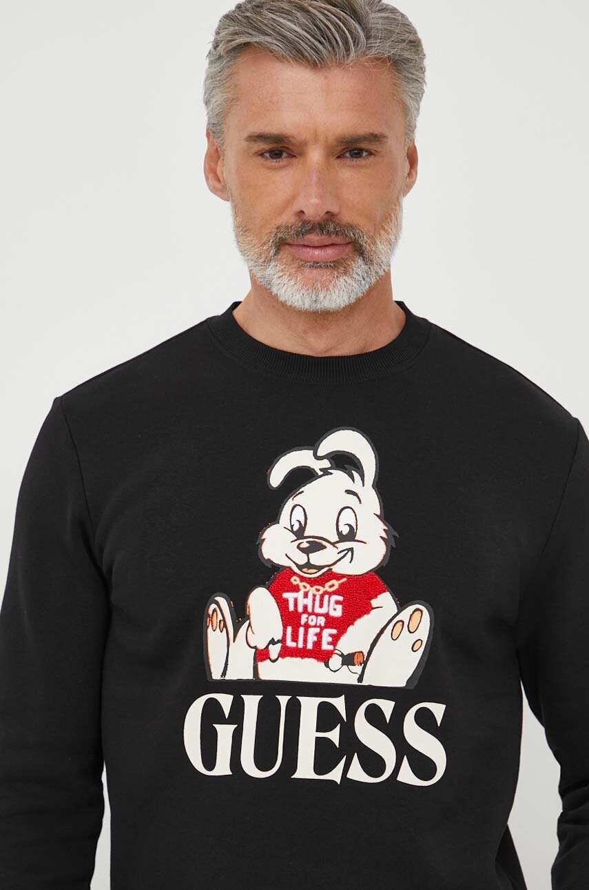 

Кофта Guess Guess x Banksy чоловіча колір чорний меланж