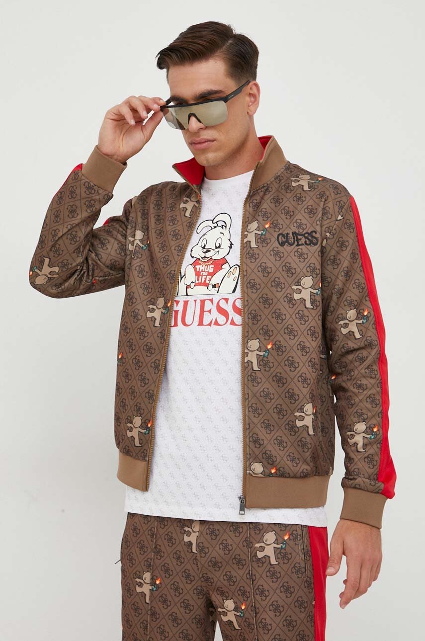 

Кофта Guess Guess x Banksy мужская цвет коричневый узор