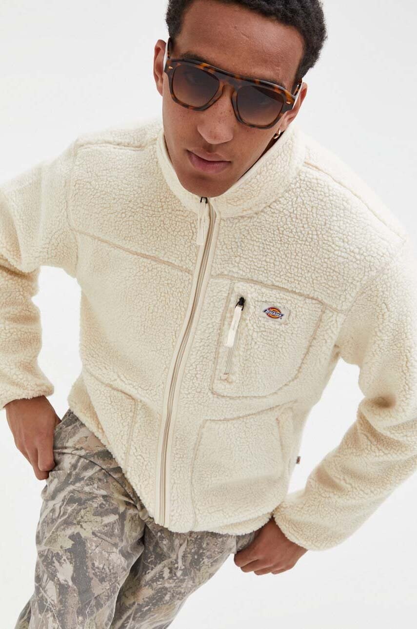 

Флісова кофта Dickies колір бежевий однотонна
