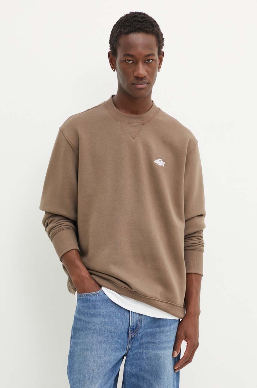 

Суичър Dickies в кафяво с изчистен дизайн, Кафяв