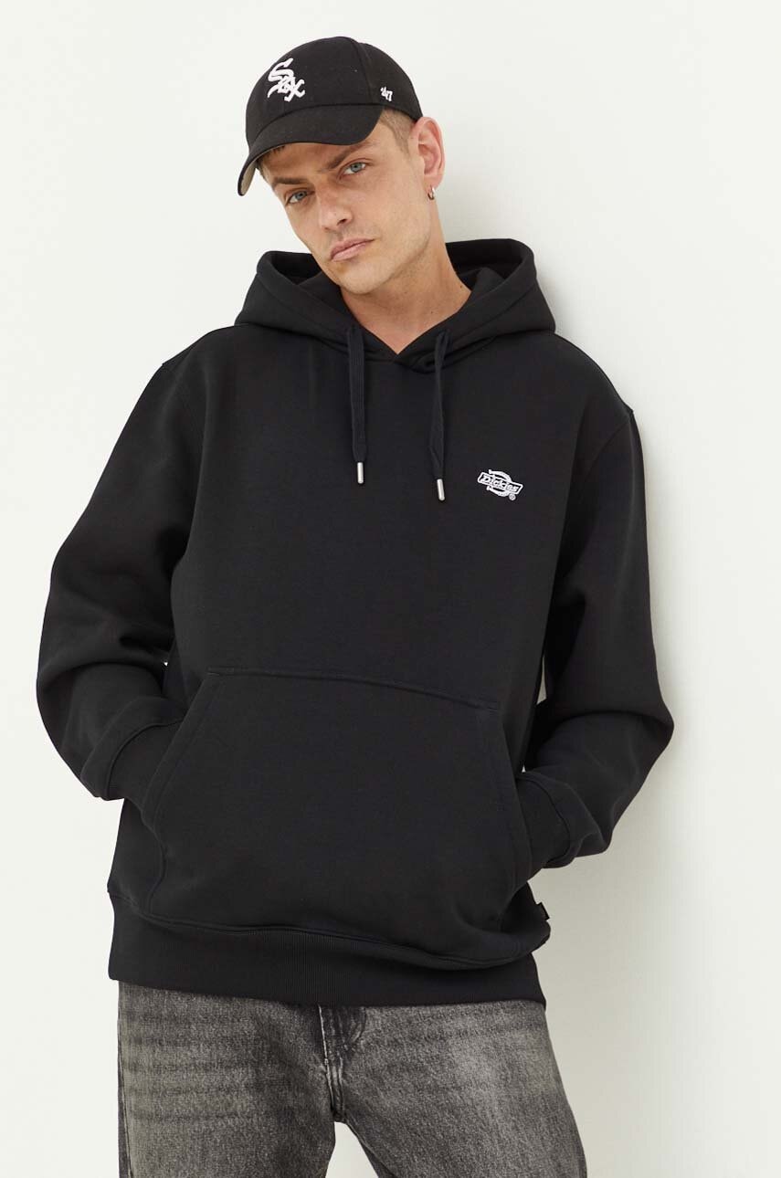 Dickies bluza barbati, culoarea negru, cu glugă, neted Dickies bluza barbati, culoarea negru, cu glugă, neted