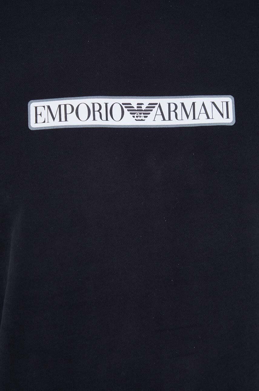 Emporio Armani Underwear bluza bawełniana lounge kolor czarny z nadrukiem