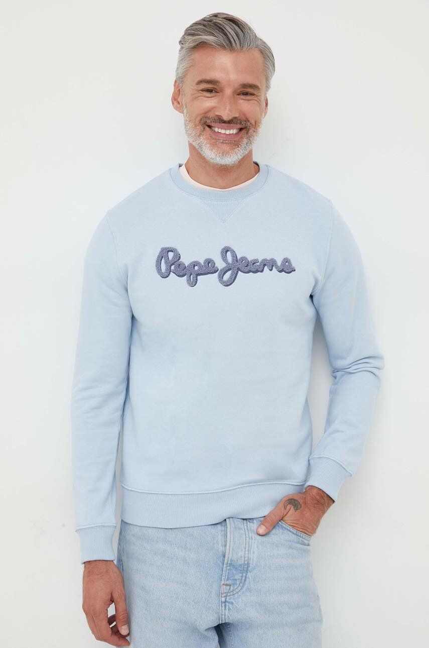 Pepe Jeans hanorac de bumbac RYAN cu imprimeu