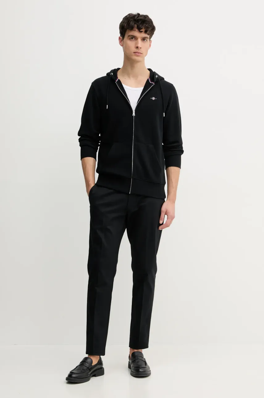 Кофта Gant мужская цвет чёрный с капюшоном однотонная Кофта Gant мужская цвет чёрный с капюшоном однотонная