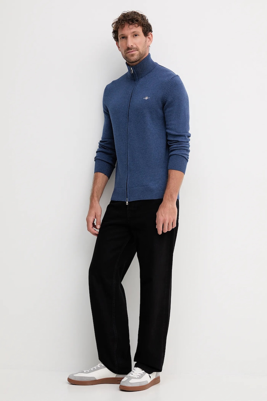 Хлопковый кардиган Gant цвет синий Хлопковый кардиган Gant цвет синий