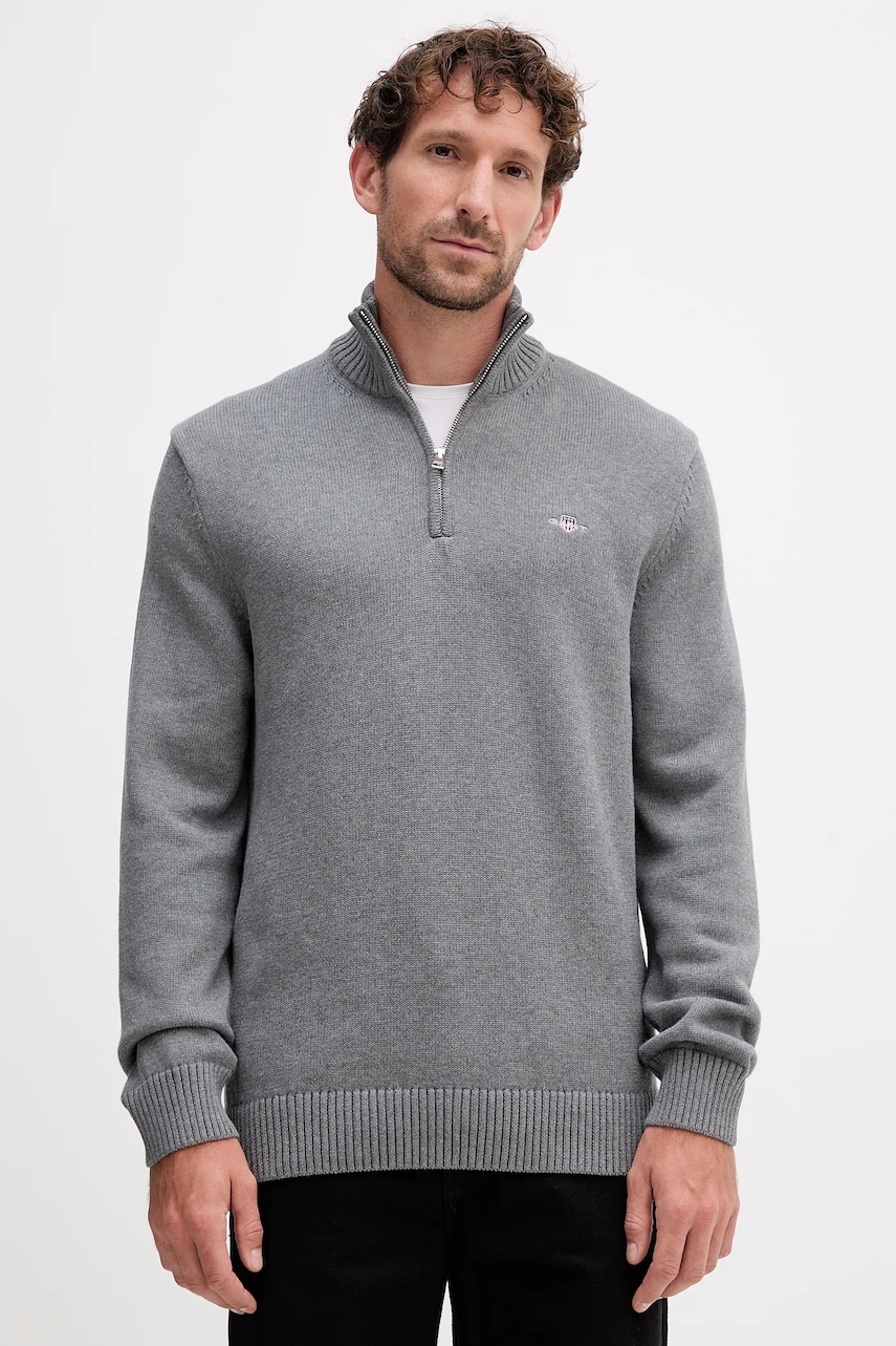 Gant pulover de bumbac culoarea albastru marin