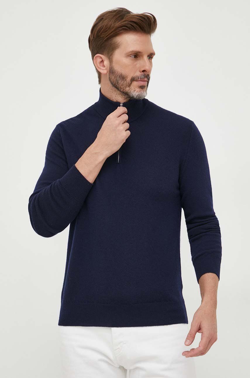 United Colors of Benetton pulover de lana culoarea albastru marin, light