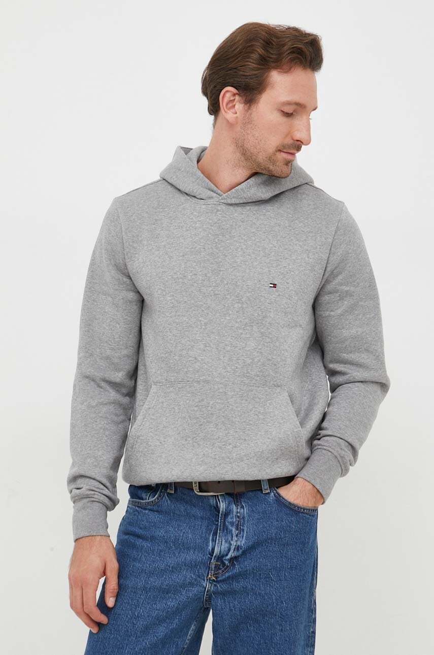 

Кофта Tommy Hilfiger чоловіча колір сірий з капюшоном однотонна