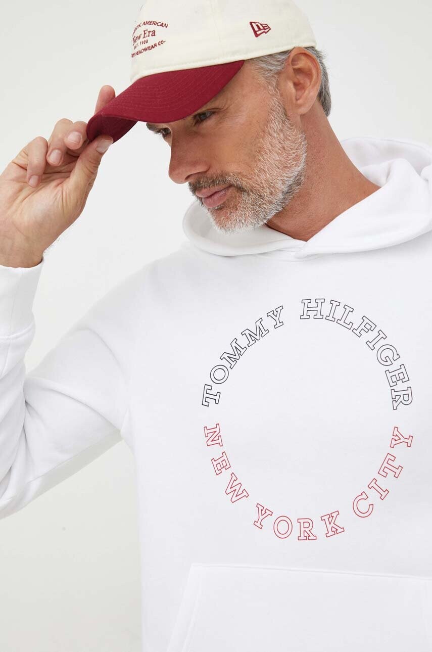 

Кофта Tommy Hilfiger чоловіча колір білий з капюшоном з принтом