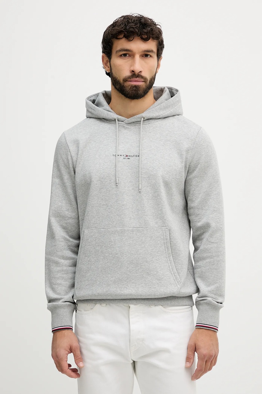 Levně Mikina Tommy Hilfiger pánská, černá barva, s kapucí, MW0MW32673