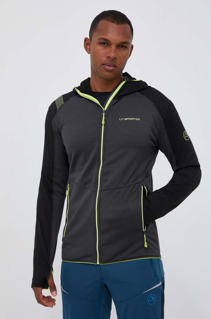 LA Sportiva hanorac Upendo Hoody culoarea negru, cu glugă, neted