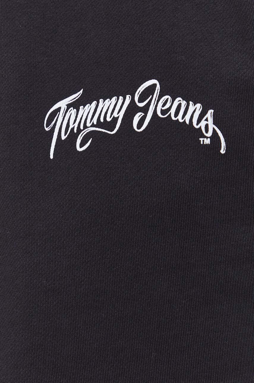 Tommy Jeans bluza bawełniana męska kolor czarny z nadrukiem