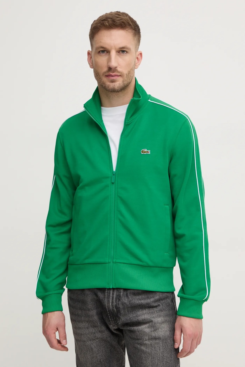

Суичър Lacoste в зелено с изчистен дизайн, Зелен