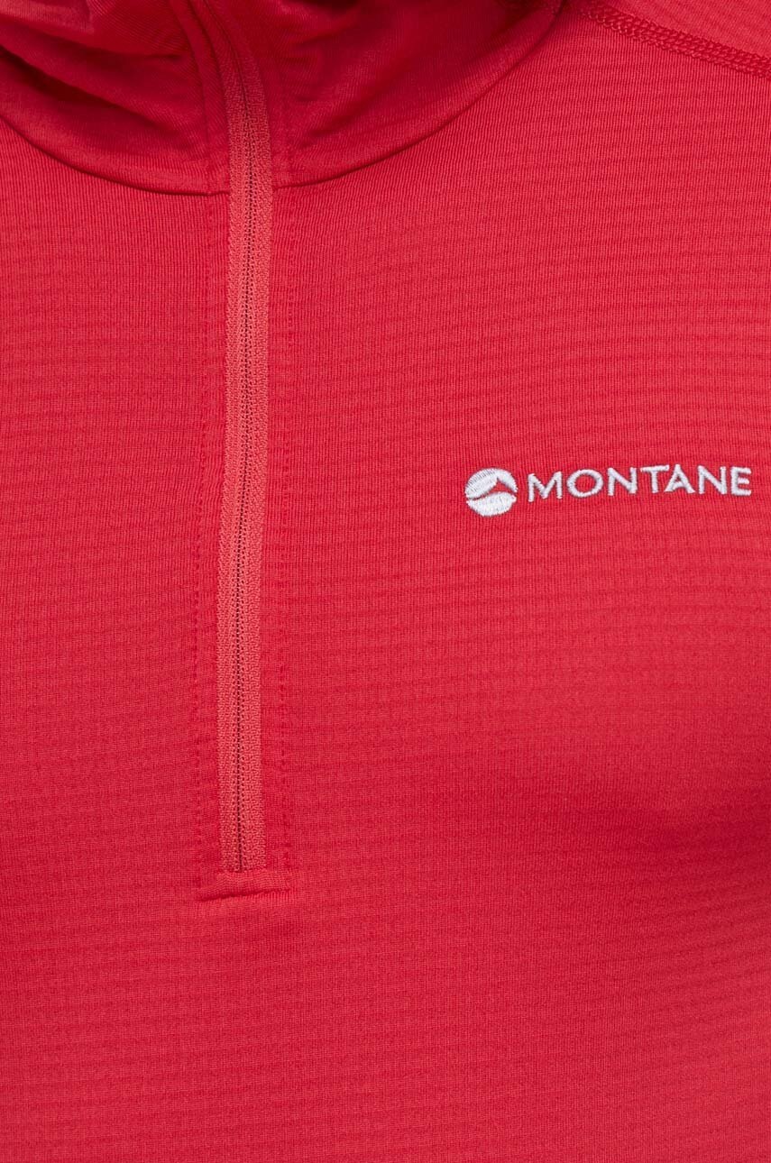 Αθλητική μπλούζα Montane Protium Lite χρώμα: κόκκινο, με κουκούλα φωτογραφία