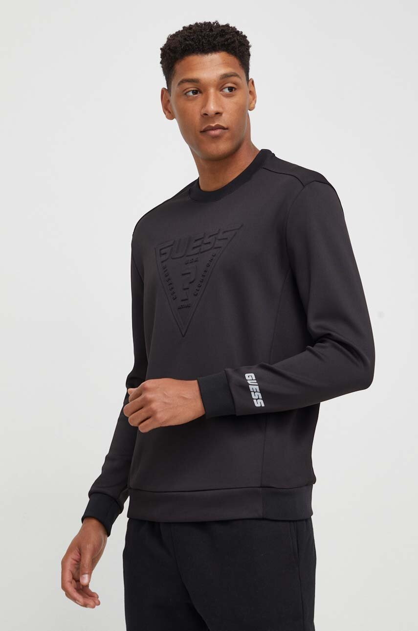 

Кофта Guess чоловіча колір чорний з аплікацією