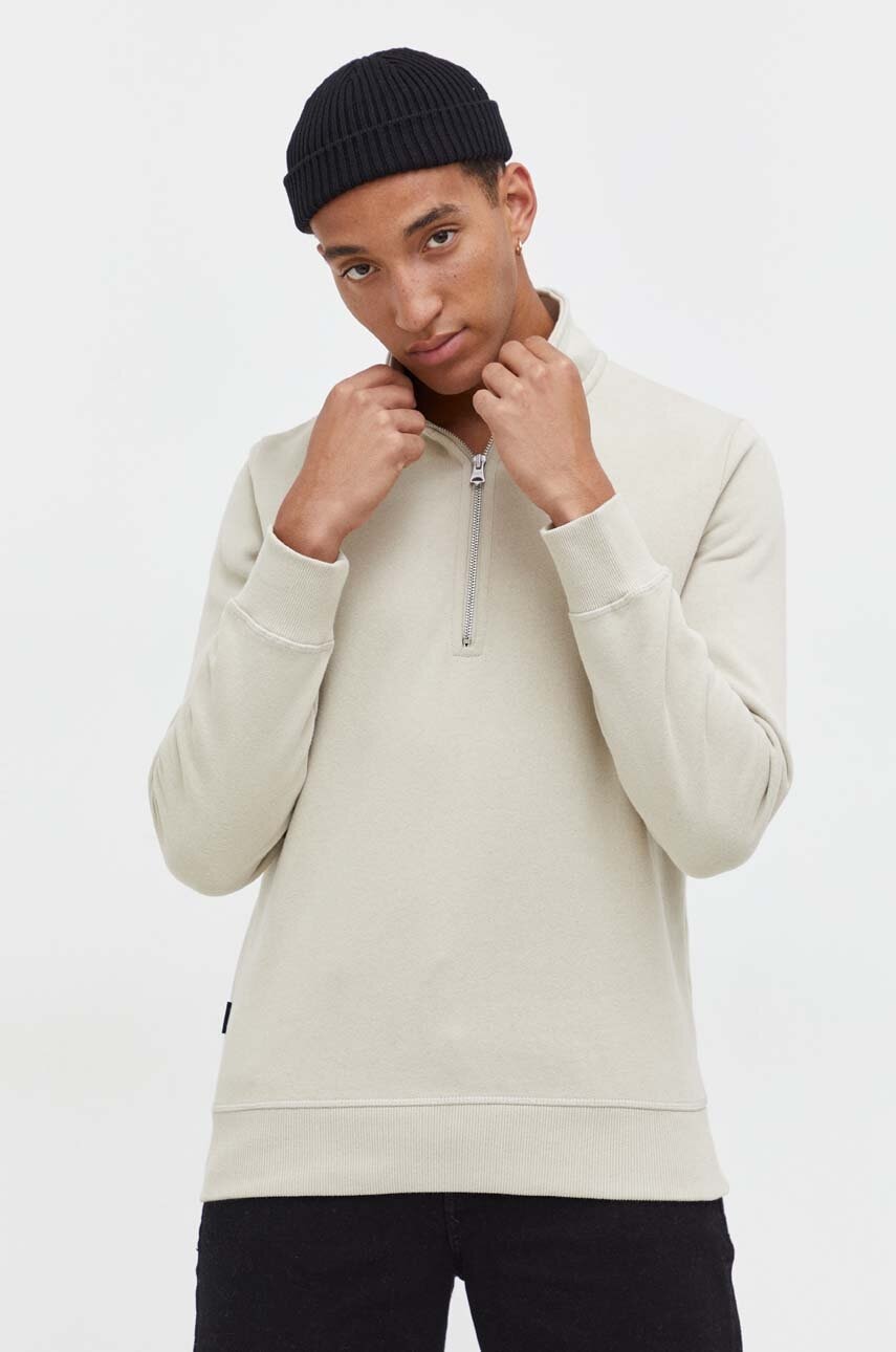 Superdry bluza barbati, culoarea bej, neted