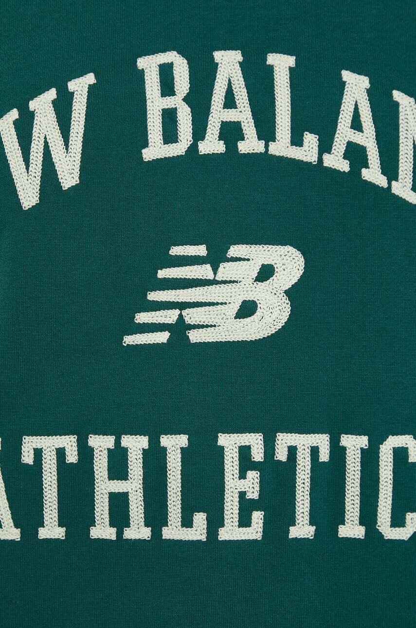 Βαμβακερή μπλούζα New Balance χρώμα: πράσινο φωτογραφία