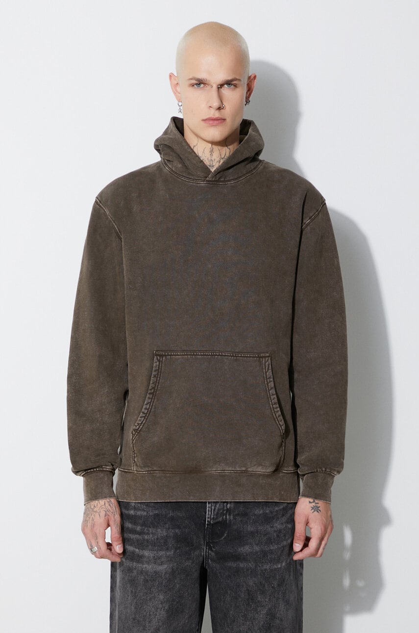 Taikan hanorac de bumbac Custom Hoodie bărbați, culoarea verde, cu glugă, uni TH0001.BRNA