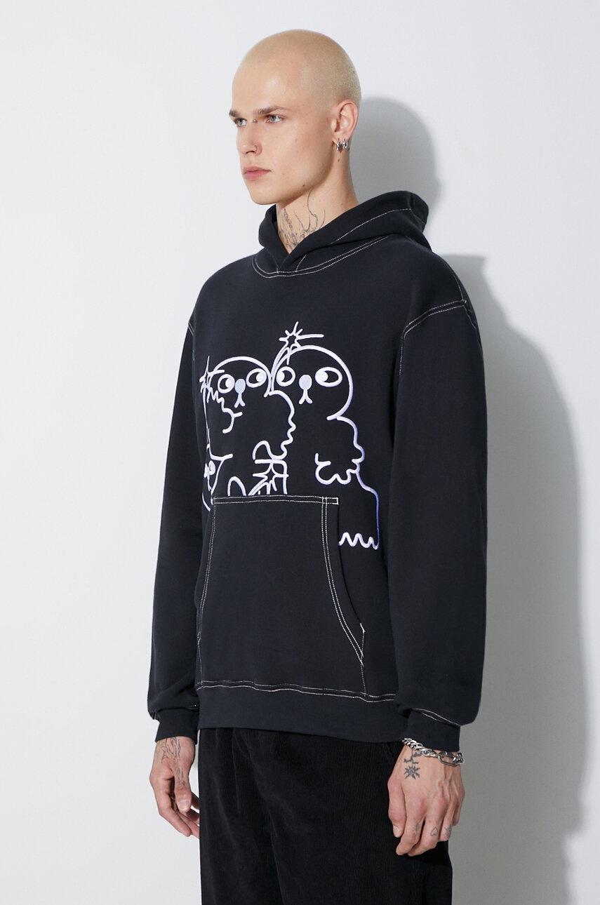 Βαμβακερή μπλούζα Taikan χρώμα μαύρο, με κουκούλα TH0006.BLKCST φωτογραφία