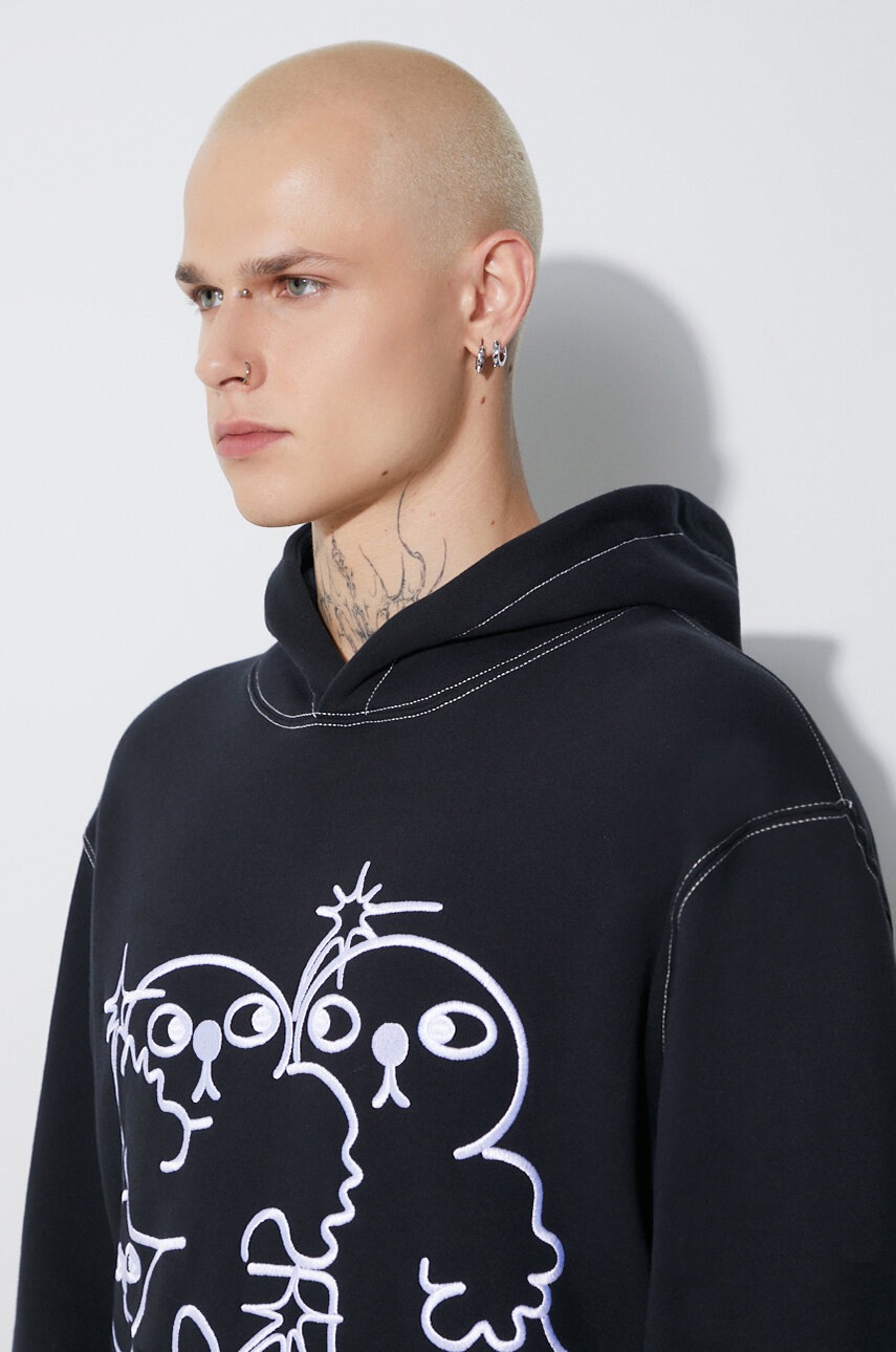 Βαμβακερή μπλούζα Taikan χρώμα μαύρο, με κουκούλα TH0006.BLKCST φωτογραφία