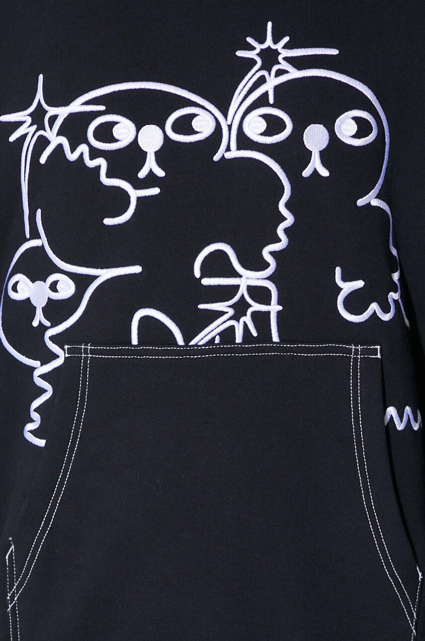 Βαμβακερή μπλούζα Taikan χρώμα μαύρο, με κουκούλα TH0006.BLKCST φωτογραφία