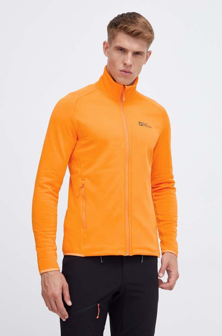 Sportovní mikina Jack Wolfskin Baiselberg oranžová barva - oranžová - Hlavní materiál: 95 % Polyeste