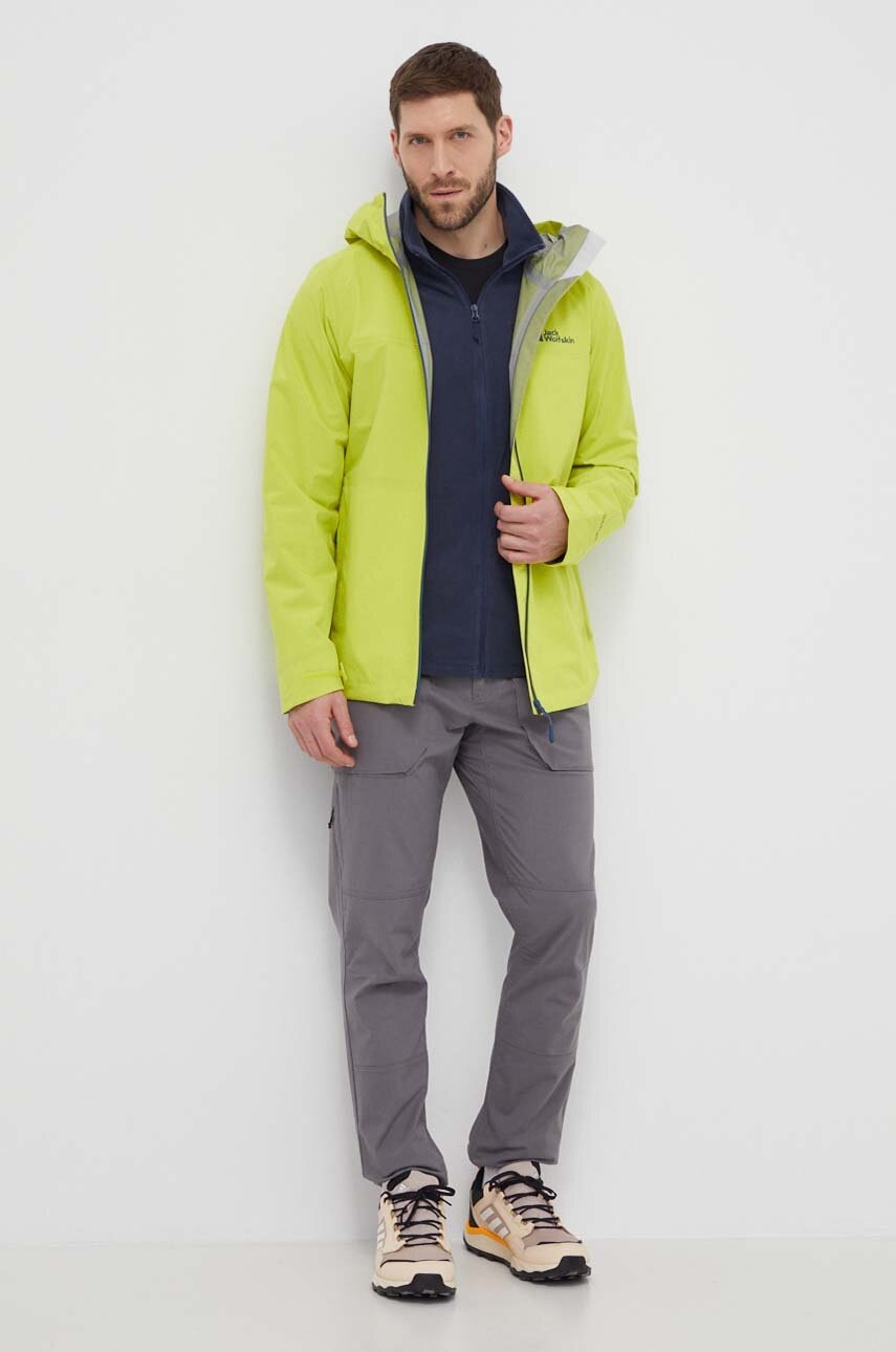 Αθλητική μπλούζα Jack Wolfskin Taunus χρώμα: κόκκινο φωτογραφία