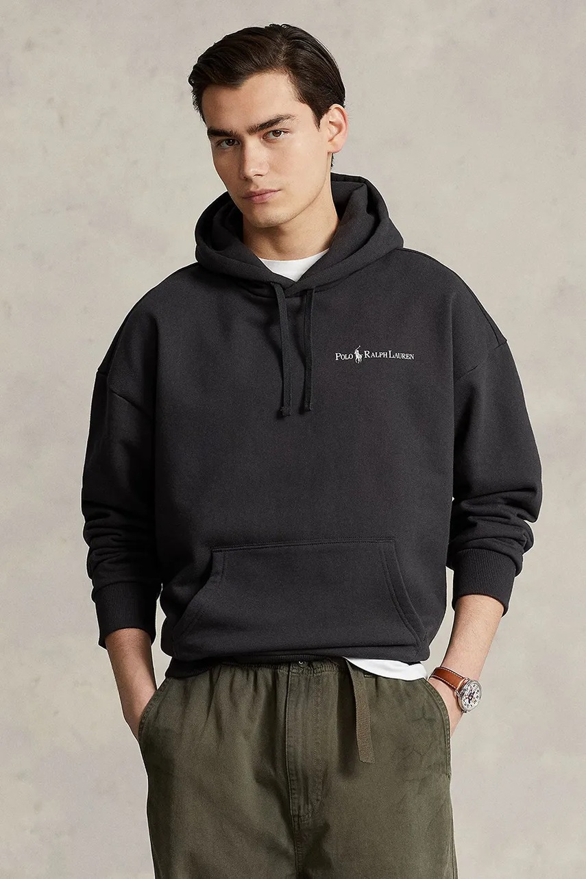 

Суичър Polo Ralph Lauren в черно с качулка принт 710917904, Черен