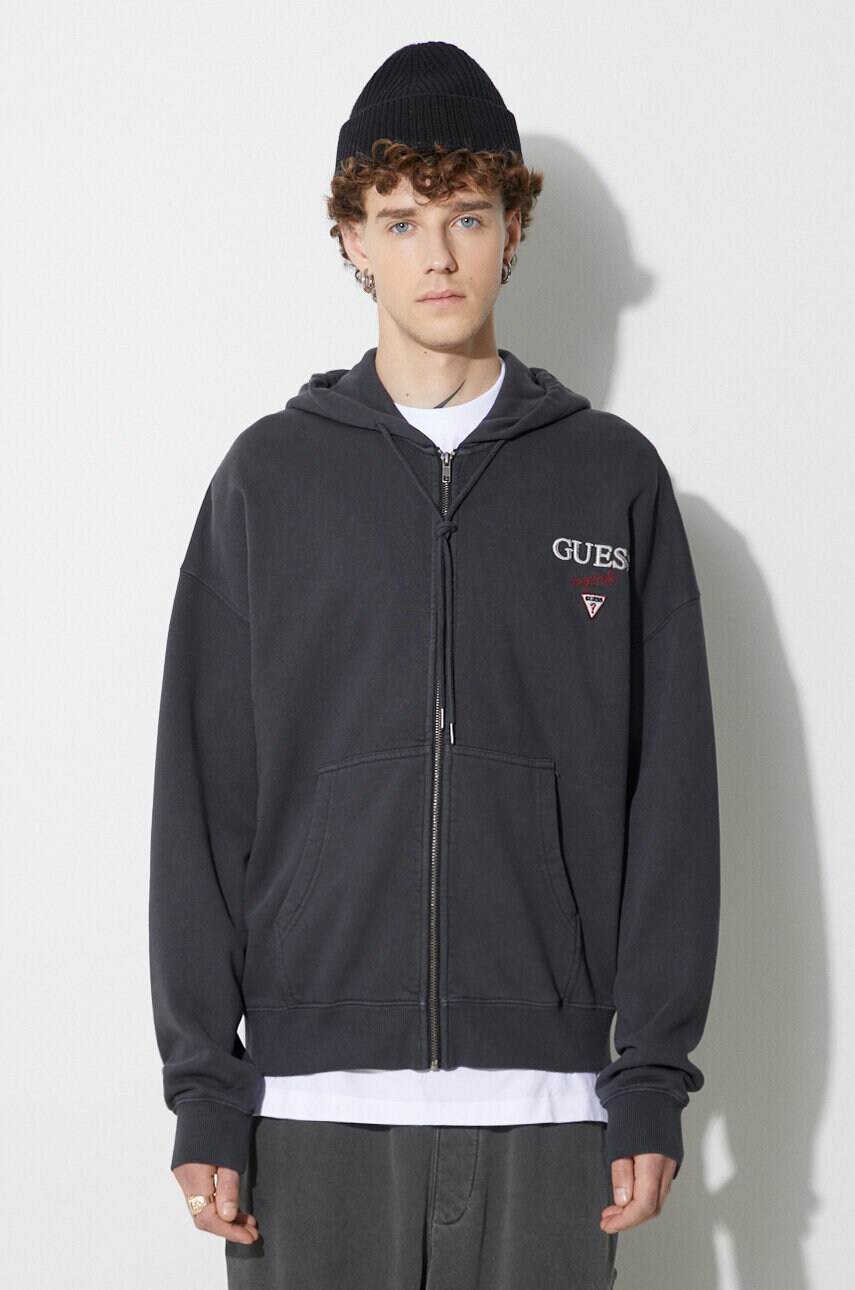 

Суичър Guess Originals в черно с качулка с принт, Черен