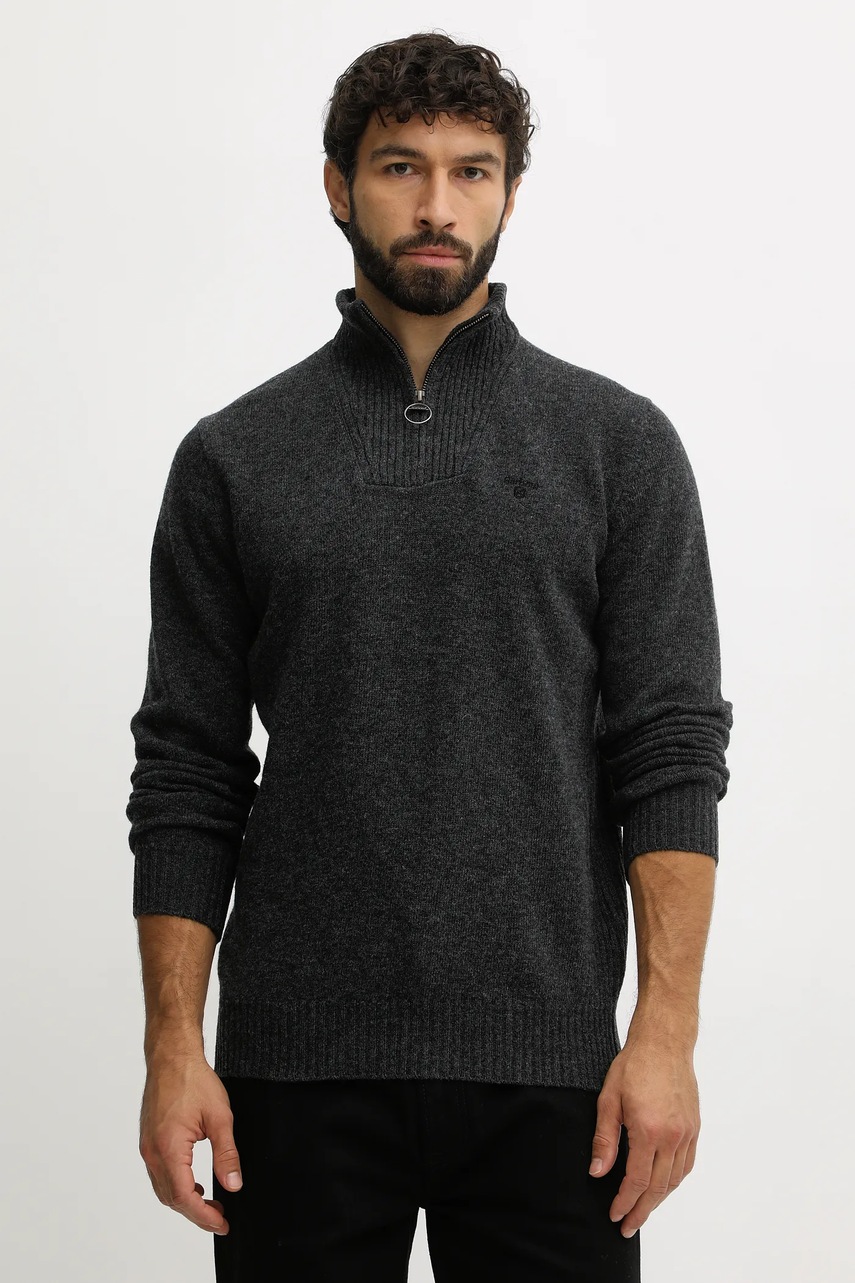 Barbour pulover de lână culoarea bleumarin, light, cu turtleneck, MKN0339