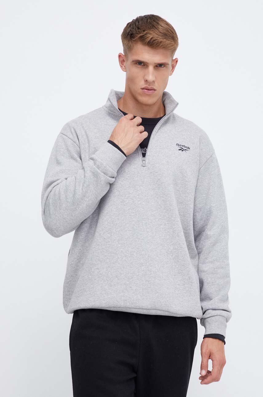 

Кофта Reebok мужская цвет серый меланж