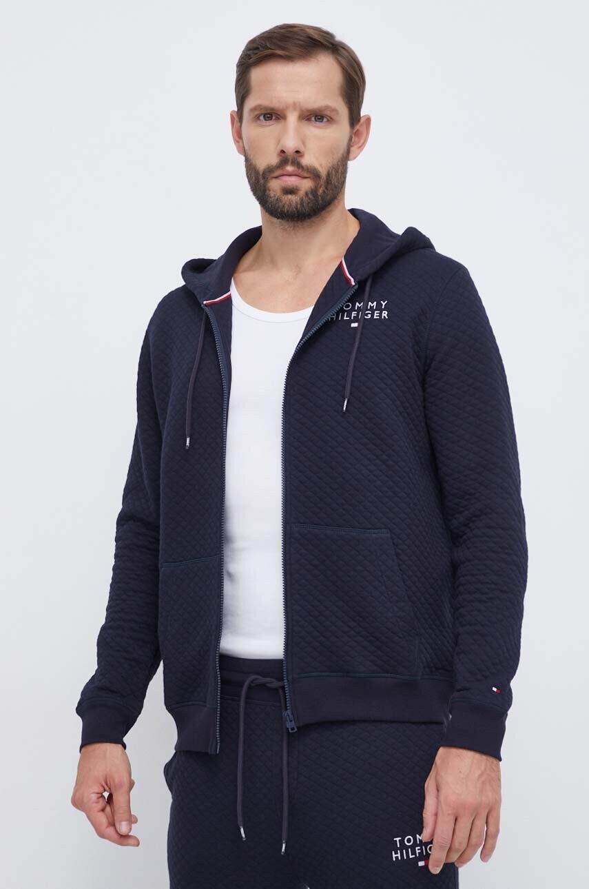 

Кофта Tommy Hilfiger мужская цвет синий с капюшоном однотонная
