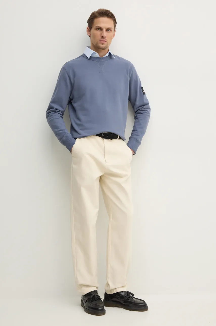 Хлопковая кофта Calvin Klein Jeans мужская однотонная J30J323426 Хлопковая кофта Calvin Klein Jeans мужская однотонная J30J323426