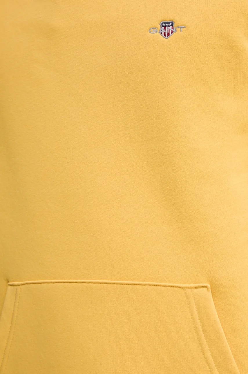 Μπλούζα Gant χρώμα: κίτρινο, με κουκούλα φωτογραφία