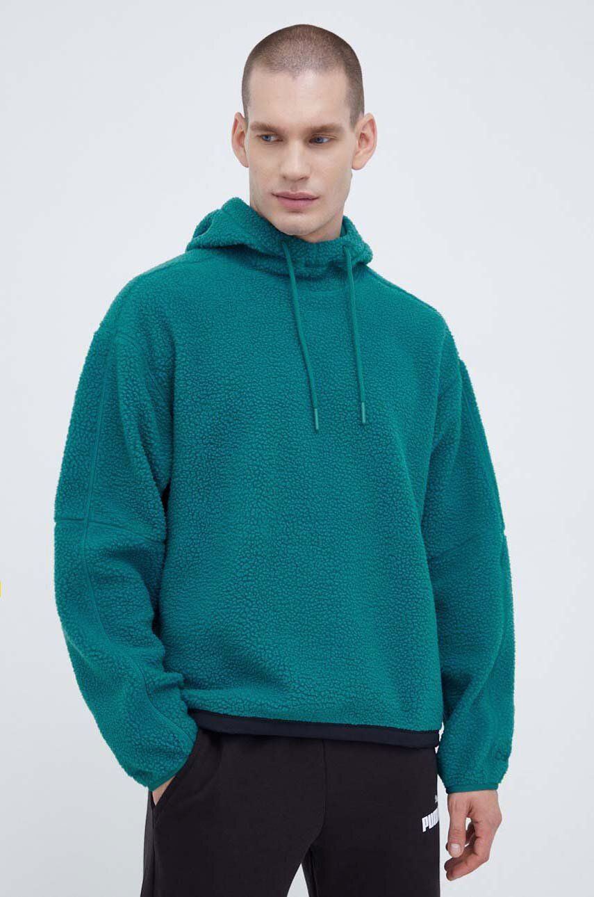 E-shop Sportovní mikina Calvin Klein Performance zelená barva, s kapucí