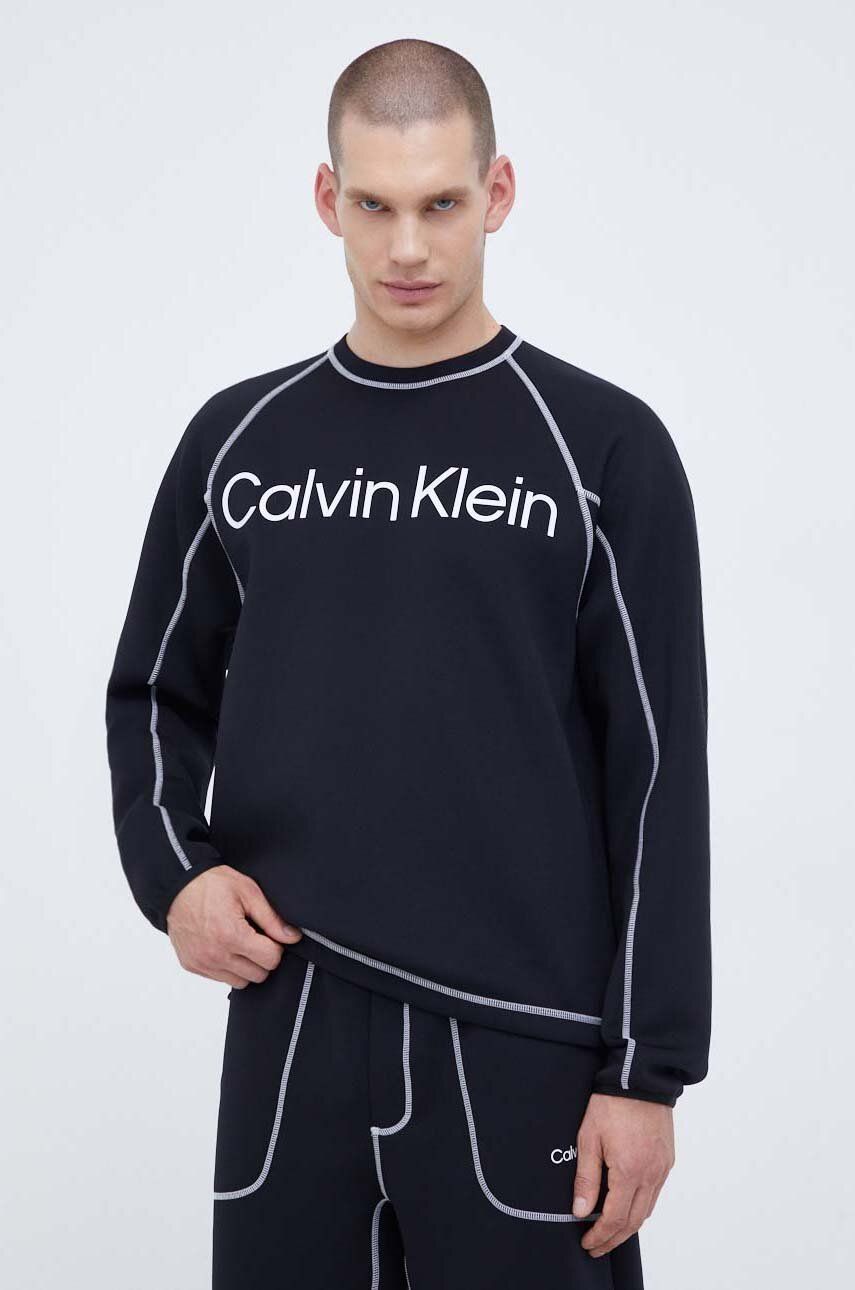 Levně Tréninková mikina Calvin Klein Performance černá barva, s potiskem
