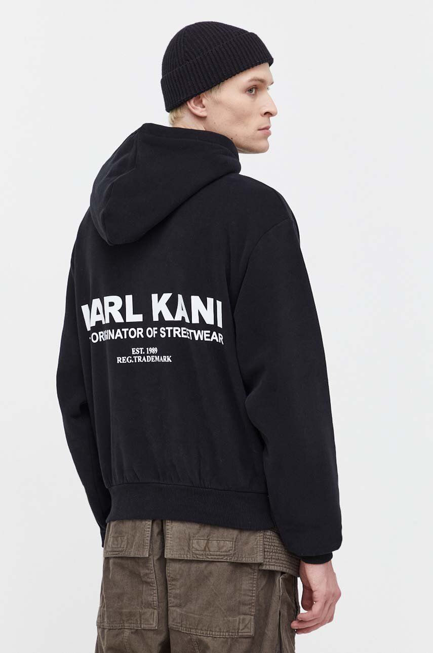 Karl Kani bluza barbati, culoarea negru, cu glugă, cu imprimeu