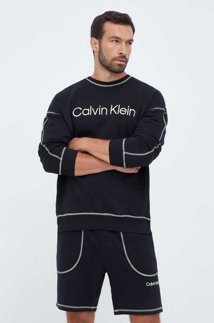 Levně Bavlněná mikina Calvin Klein Underwear černá barva, s potiskem