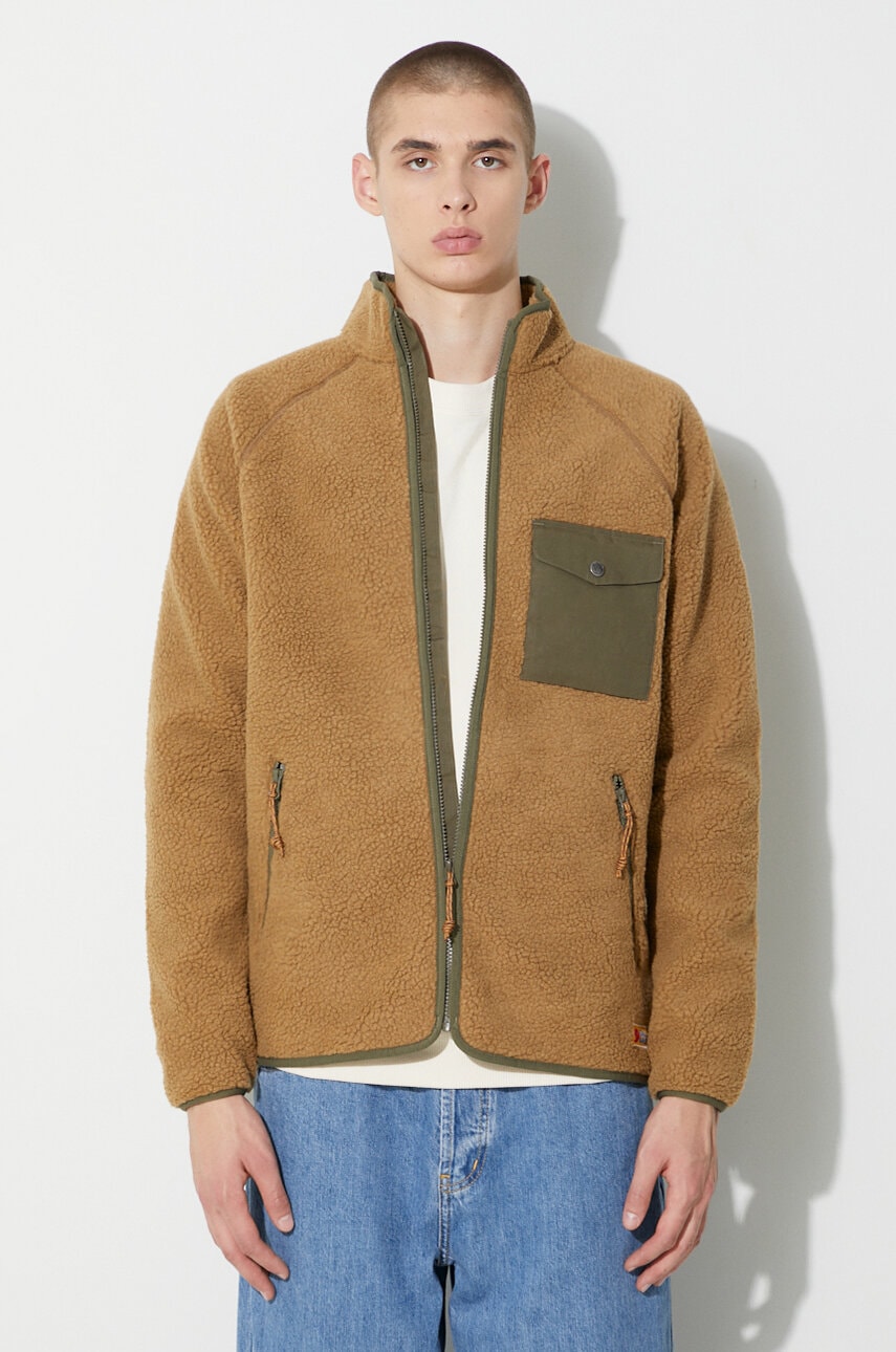 

Кофта Fjallraven Vardag Pile мужская цвет коричневый узор