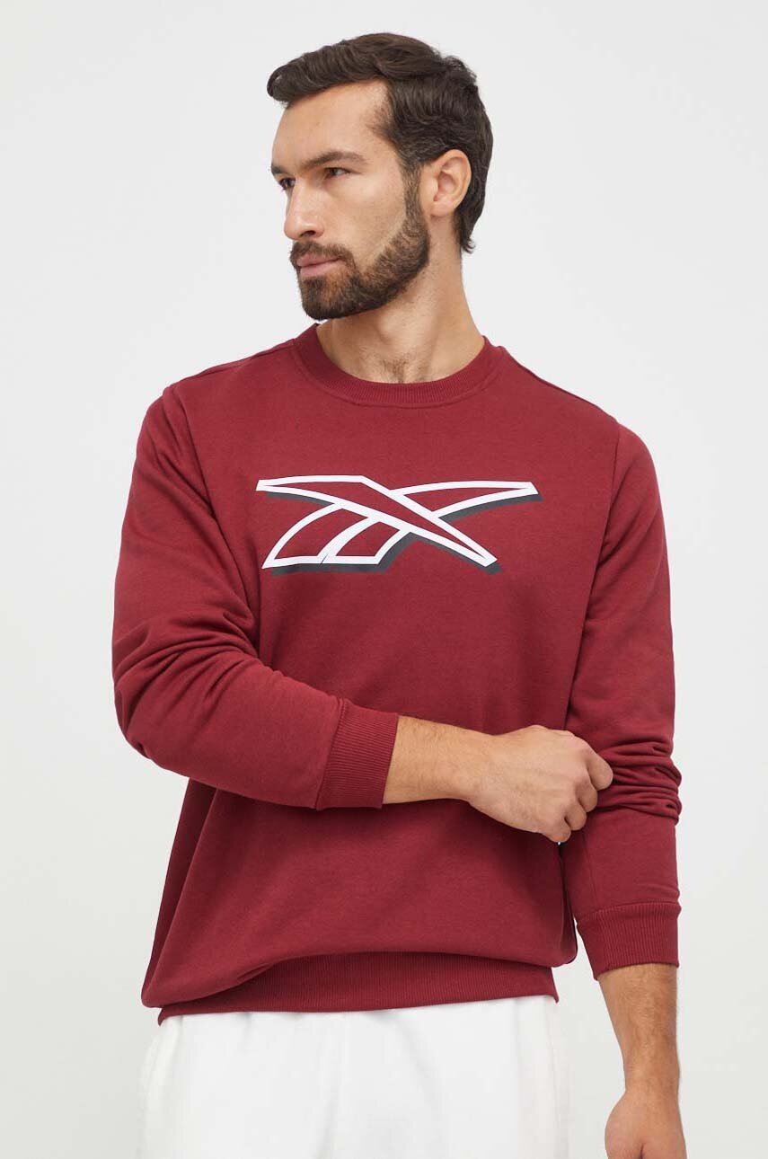 

Кофта Reebok мужская цвет бордовый с принтом