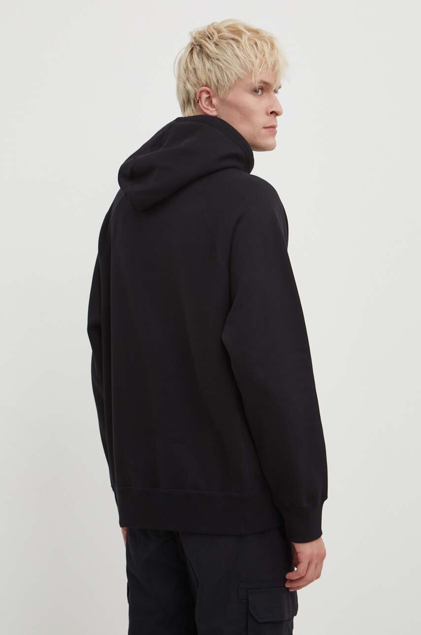 Βαμβακερή μπλούζα Wood Wood χρώμα μαύρο, με κουκούλα 20005602.2493 φωτογραφία