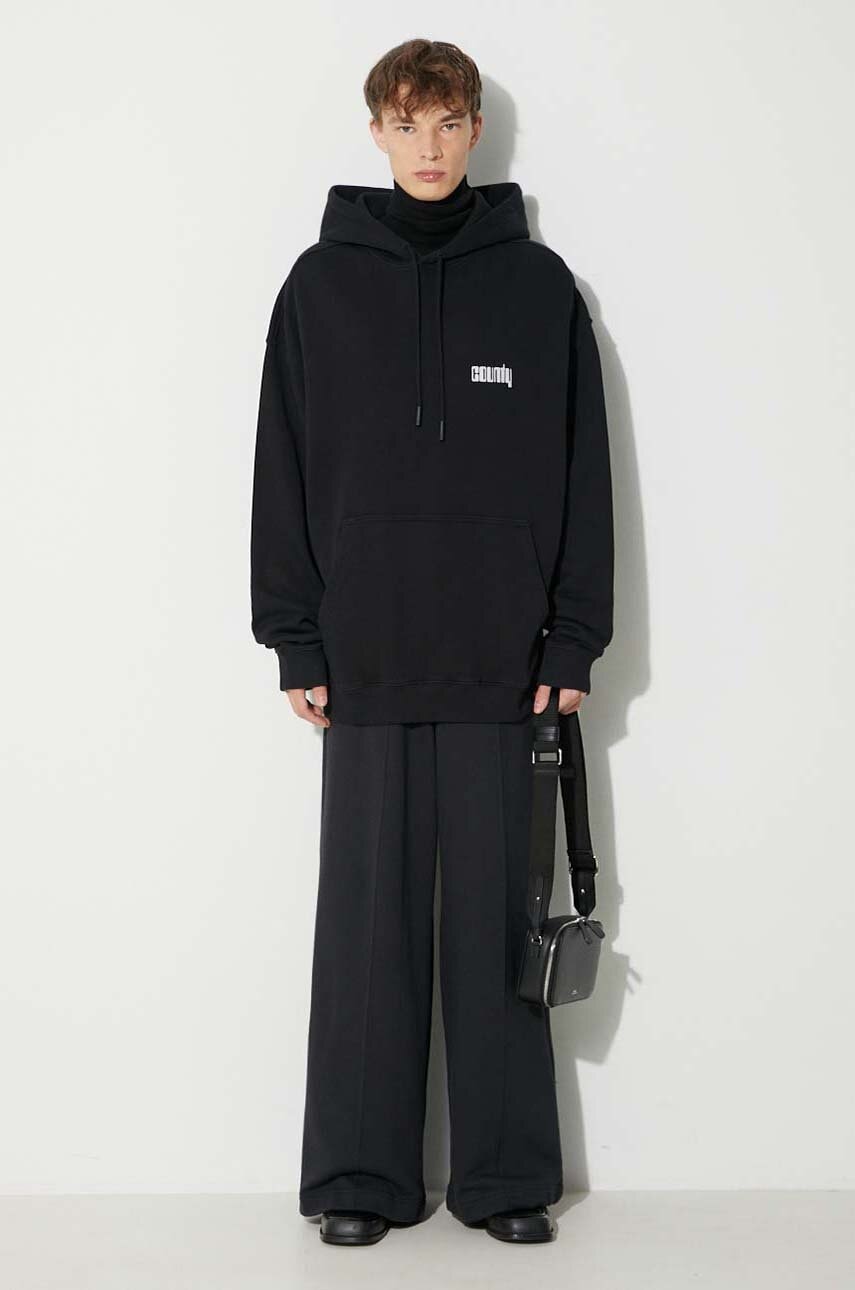 Φούτερ Marcelo Burlon Disco God χρώμα: μαύρο, με κουκούλα φωτογραφία