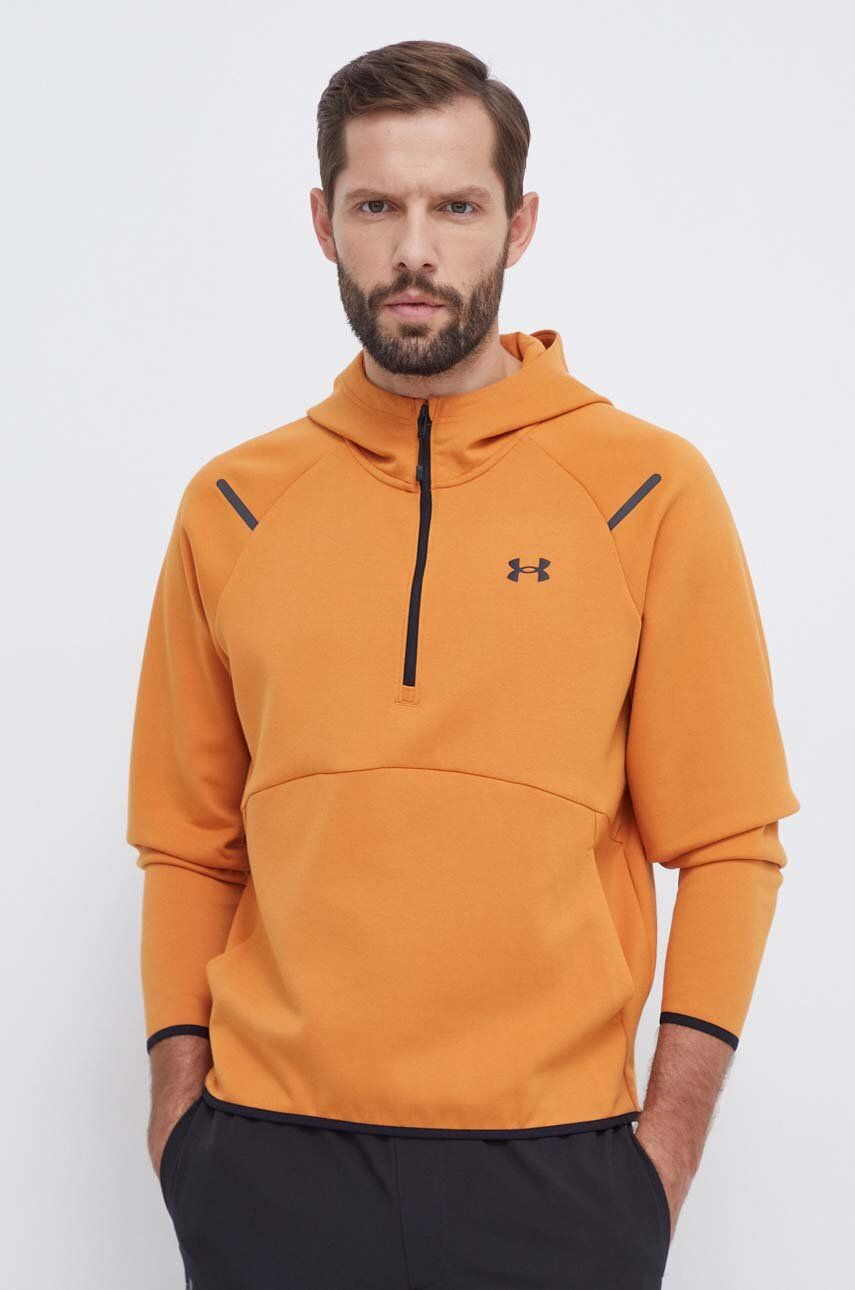 E-shop Tréninková mikina Under Armour Unstoppable oranžová barva, s kapucí