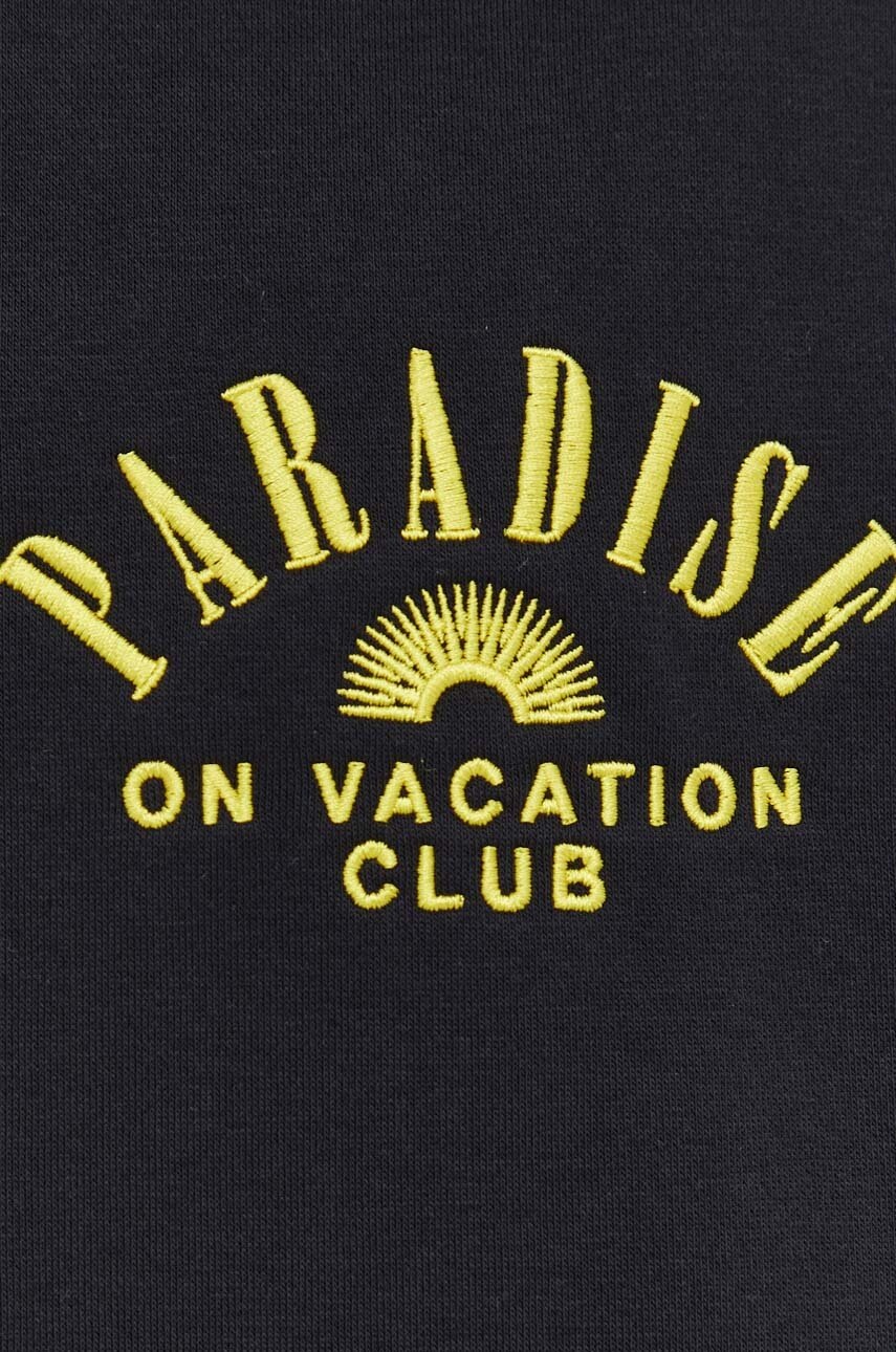 Кофта On Vacation колір чорний з капюшоном з аплікацією 