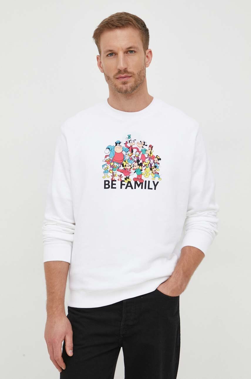 

Хлопковая кофта United Colors of Benetton x Disney цвет белый с принтом