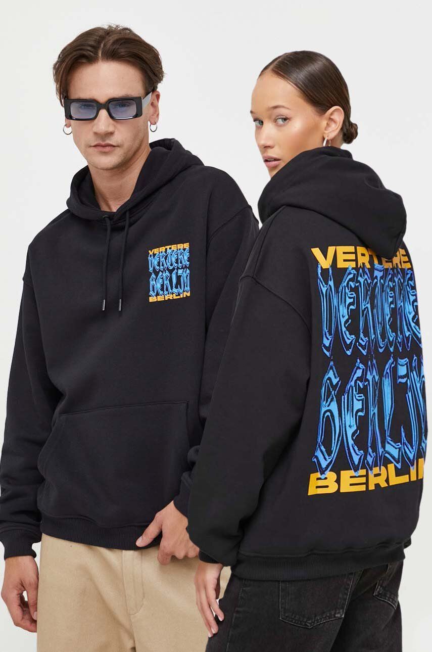 E-shop Mikina Vertere Berlin černá barva, s kapucí, s potiskem