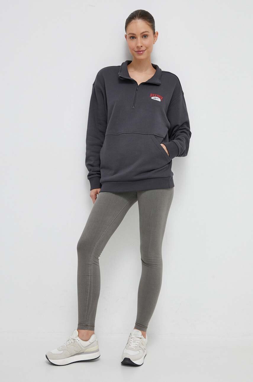 Βαμβακερή μπλούζα Reebok Classic χρώμα: γκρι φωτογραφία