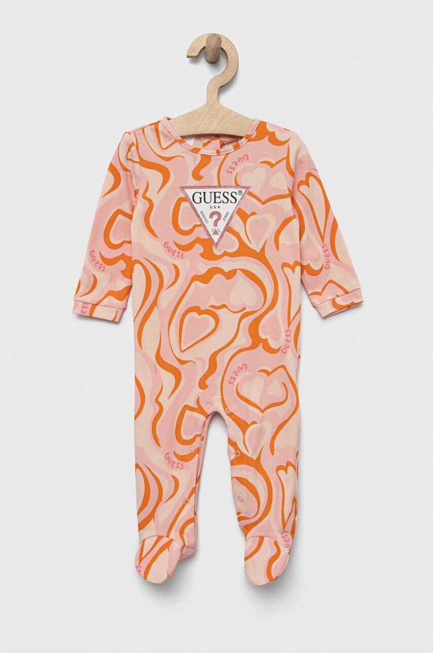 

Бебешки памучни ританки Guess, Оранжев