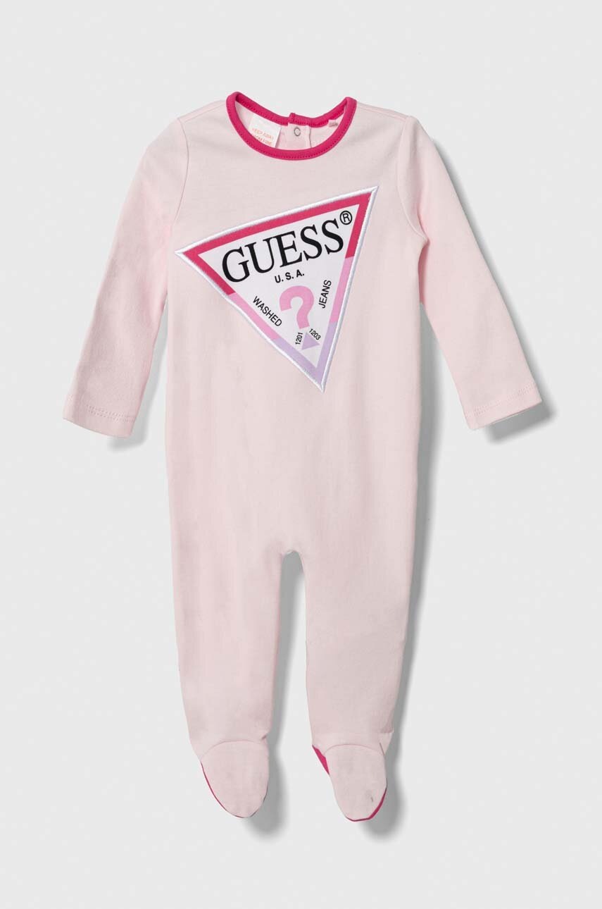 

Бебешки памучни ританки Guess, Розов